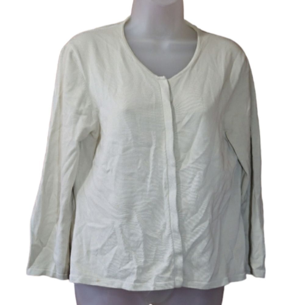 Brooks Brothers Vintage Cream Cardigan Sweater LG *stain